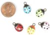 1 16mm Silver and Enamelled Ladybug Pendant